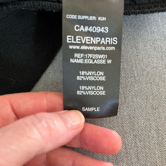 Elevenparis Black Velvet Gold Metallic Stripe Crewneck Pullover Sweatshirt SM/MD - Picture 10 of 12